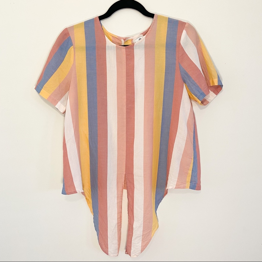 Madewell striped short sleeve blouse - Picture 2 of 4